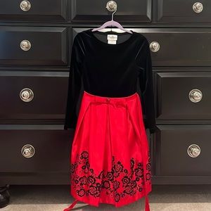 Red & Black Holiday Girls Dress